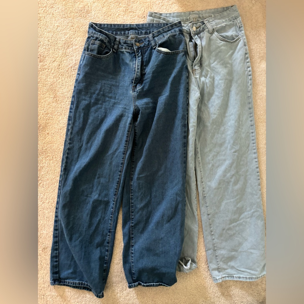 Two Pairs of Wide Leg Jeans
